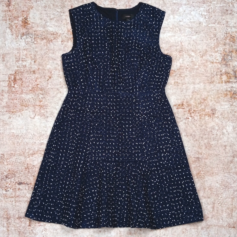 J Crew Tweed Sleeveless A Line Dress Womens 14 NWT